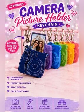 3d Printed Camera Picture Holder Keychain